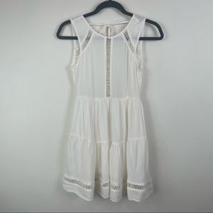 Lovers + Friends White Mini Open Back Tie Dress XS